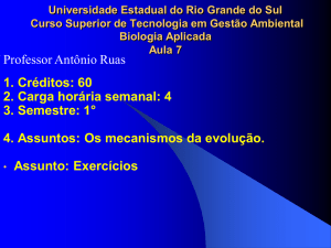 3. O equilíbrio de Hardy-Weinberg.