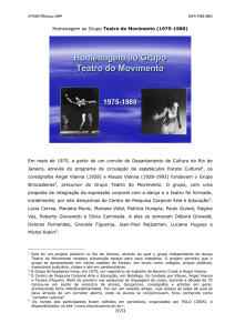 Homenagem ao Grupo Teatro do Movimento 1975-1980