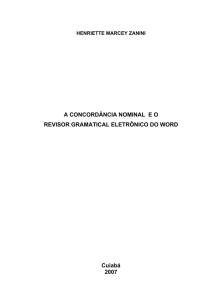 A CONCORDÂNCIA NOMINAL E O REVISOR GRAMATICAL