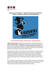 Abertura do 5º Kleztival - Festival Internacional da Música Judaica