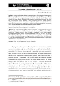 Notas sobre a filosofia prática de Kant