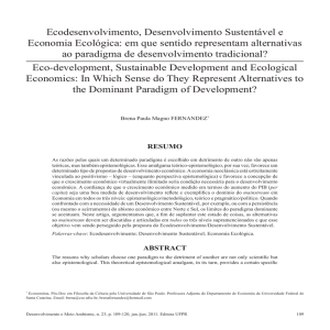 Ecodesenvolvimento, Desenvolvimento Sustentável e Economia