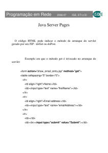 Java Server Pages Programação em Rede 2006