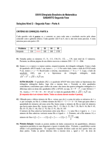 XXVII Olimpíada Brasileira de Matemática GABARITO Segunda