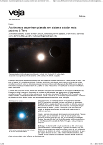 Astrônomos encontram planeta em sistema estelar mais próximo à