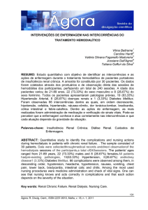 Intervenções de enfermagem nas intercorrências do tratamento