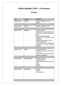 PROVA MENSAL TESTE – 2º trimestre 6º Ano