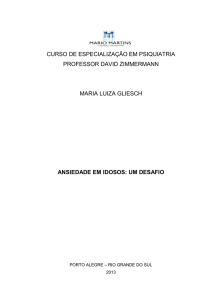 ansiedade em idosos: um desafio - Fundação Universitária Mario