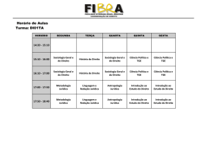 Horário de Aulas Turma: DI01TA