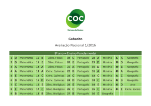 Gabarito Avaliação Nacional 1/2016