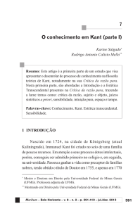 7 O conhecimento em Kant (parte I)