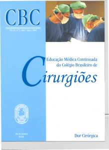 Alívio da Dor Crônica - Colégio Brasileiro de Cirurgiões