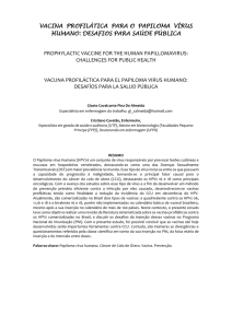 VACINA PROFILÁTICA PARA O PAPILOMA VÍRUS HUMANO