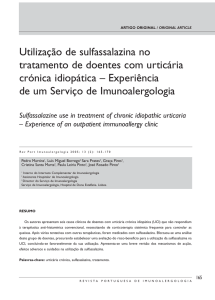 Utilização de sulfassalazina no tratamento de doentes com urticária