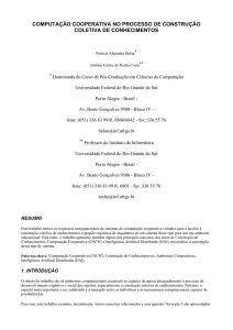 Computação Cooperativa na Construção Coletiva de Conhecimentos