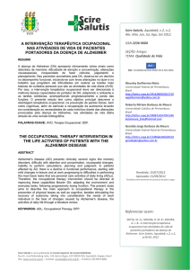 a intervenção terapêutica ocupacional nas atividades de vida de