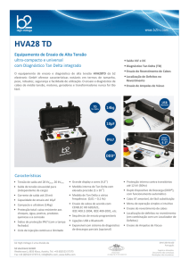 Ficha de dados HVA28 TD equipamento de Ensaio de Alta Tensao