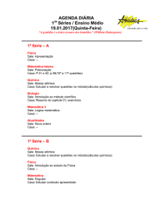 AGENDA DIÁRIA 1 Séries / Ensino Médio 19.01.2017(Quinta