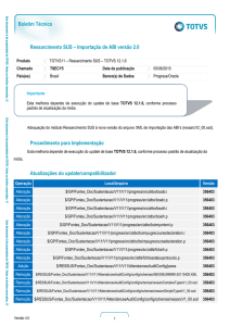 Boletim Técnico Ressarcimento SUS – Importação de - TDN