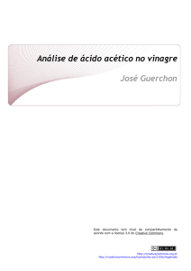 Análise de ácido acético no vinagre José - CCEAD PUC-Rio