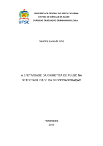 A efetividade da oximetria de pulso na detectabilidade da