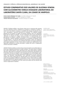 estudo comparativo dos valores de glicemia venosa com