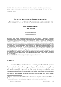 hipotaxe adverbial e gramaticalização