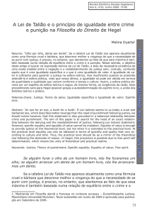 A Lei de Talião e o princípio de igualdade entre crime e punição na