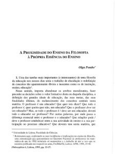 a proximidade do ensino da filosofia à própria essência do ensino