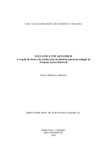 elevatio entis ad patrem:a oração de jesus e do cristão à luz