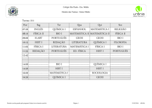 Horário das Turmas Individual – Ensino Médio