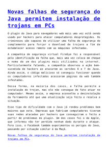 Novas falhas de segurança do Java permitem instalação de trojans
