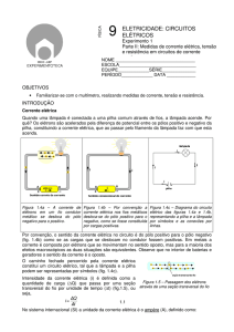 Medidas de corrente elétrica, tensão e resistência em