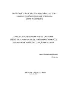 COMPOSTOS DE RESERVA DAS PLANTAS E ATIVIDADE