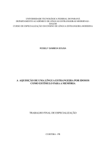 a aquisição de uma língua estrangeira por idosos como