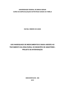 USO INADEQUADO DE MEDICAMENTOS E BAIXA ADESÃO AO