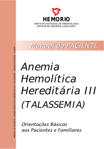 Anemia Hemolítica Hereditária III "Talassemia
