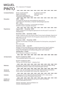 resume - Miguel Pinto Portfolio