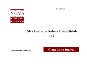 1304 -Análise de Dados e Probabilidade 1 e 2 Clara Costa Duarte