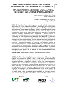 reflexões acerca do ensino de língua materna