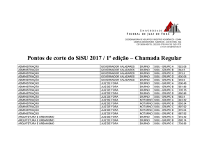 SiSU 2017 – 1ª edição – Pontos de corte