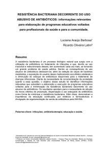 RESISTÊNCIA BACTERIANA DECORRENTE DO USO ABUSIVO