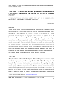 AS PALAVRAS E AS COISAS: UMA HISTÓRIA DO PENSAMENTO