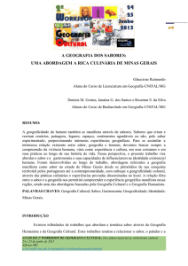 a geografia dos sabores: uma abordagem a rica culinária de minas