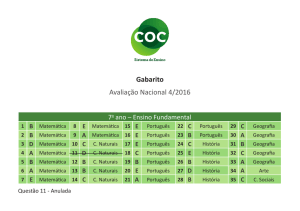 Gabarito Avaliação Nacional 4/2016