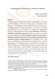 A MODERNIDADE, UM ESTUDO PARA A FILOSOFIA DO DIREITO