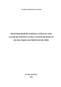 regenerador de energia com elevado fator de potência para o teste