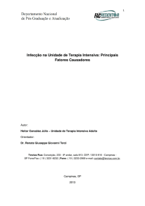 Infecção na Unidade de Terapia Intensiva: Principais Fatores