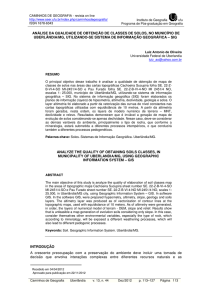 análise da qualidade de obtenção de classes de solos, no