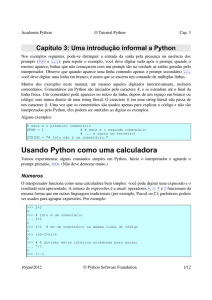Capítulo 3: Uma introdução informal a Python